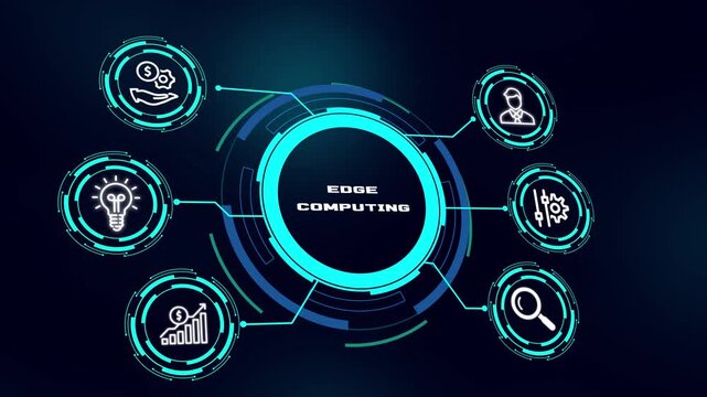 Edge Computing Concept. Distributed Processing, Low Latency, Real Time Data, Smart Network and Technology Concept.