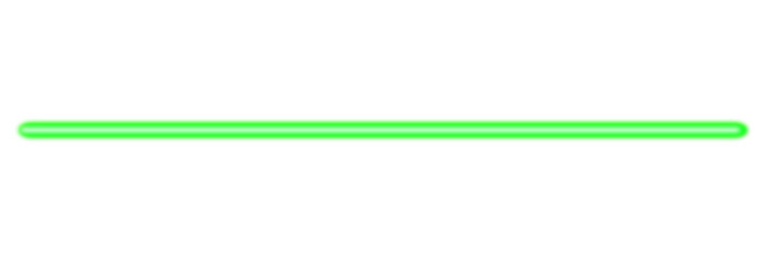 Obraz premium Glowing neon green light saber blade with a sharp horizontal orientation and a vibrant electric energy beam on transparent background