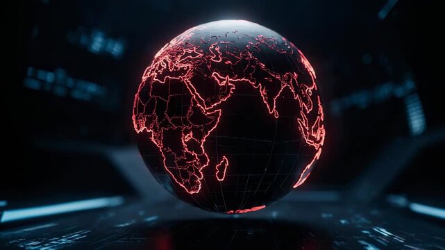 Glowing brain neural network animation neon glow