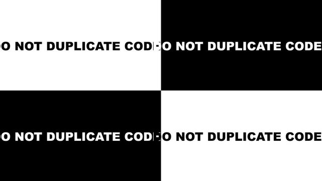Do not duplicate code warning sign, digital copyright protection and intellectual property security concept motion animation 4k