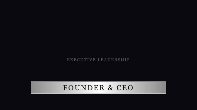Executive leadership founder and ceo lower third title animation for corporate presentations and business branding 4k