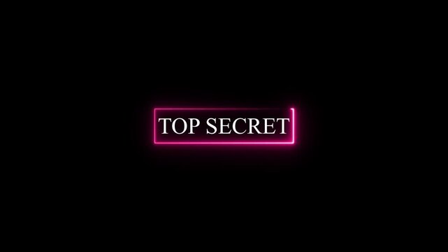 Glowing neon rectangle Top secret grunge stamp symbol 3d editable text effect.4k&nbsp; video