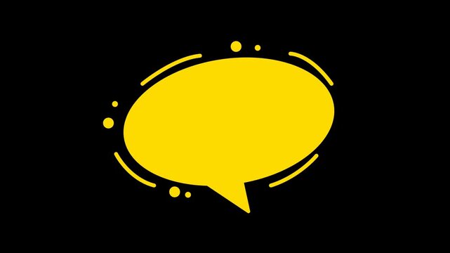 Yellow, oval, speech, bubble, animation, Alpha channel, blank, message, icon, communication, concept, popup, chat, box, element, motion, graphic, for, social, media, attention, indicator.

