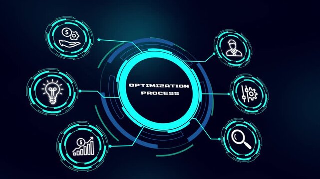 Process Optimization Concept. Workflow Efficiency, Operational Excellence, Performance Improvement and Business Technology Concept.