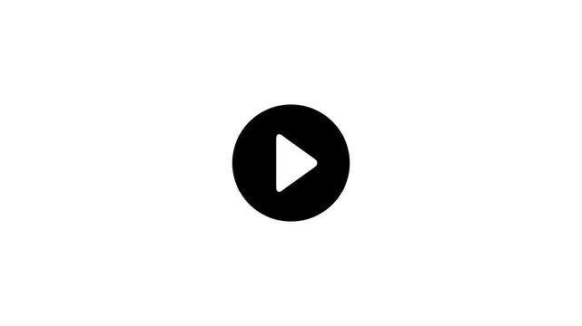 Play Button Icon with Glowing Pulse Ring on white Background.