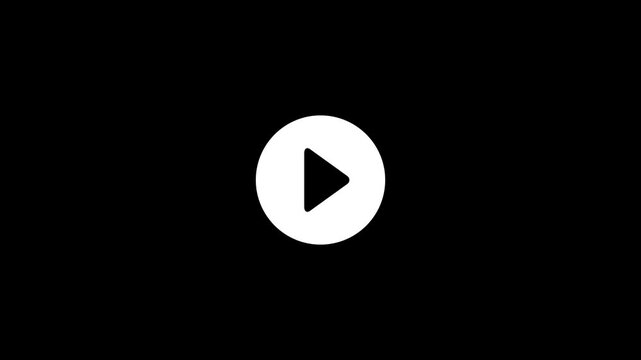 Play Button Icon with Glowing Pulse Ring on Black Background.