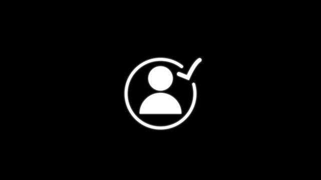 Minimalist question mark animation with thinking person silhouette. Simple black and white design for UI/UX and presentations.