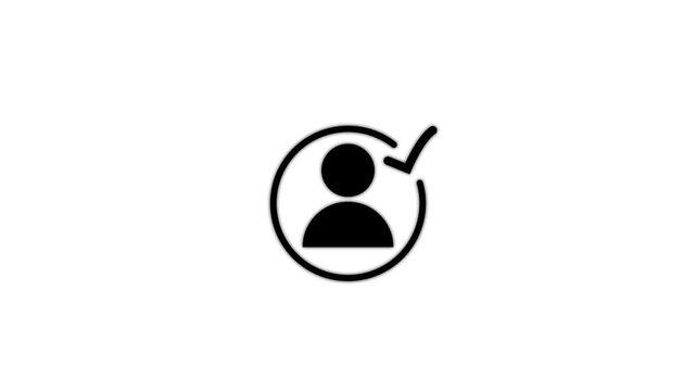 Minimalist question mark animation with thinking person silhouette. Simple black and white design for UI/UX and presentations.