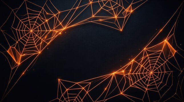 Halloween (USA top-market) day 2026 abstract background new Neural network connections glowing against dark space background illustration