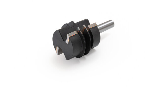 Glue joint router bit isolated on white, including clipping path, Joiner's accessories for small jobs
