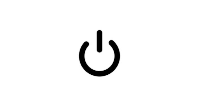 Power button icon animation for on and off control function.