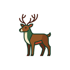 Obraz premium Reindeer Flat Vector Illustration