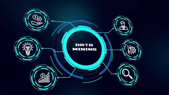 Data Mining Concept. Big Data Analytics, Pattern Discovery, Predictive Intelligence, Business Insight and Technology Concept.