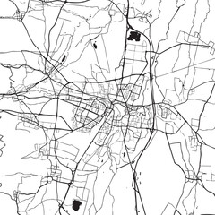 Obraz premium Colmar, France, Street network illustrates a detailed urban layout on a clean white background for navigation.