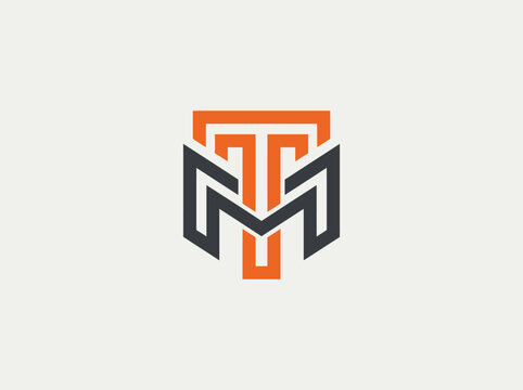 Modern Geometric Monogram T M Elegant Design For Branding