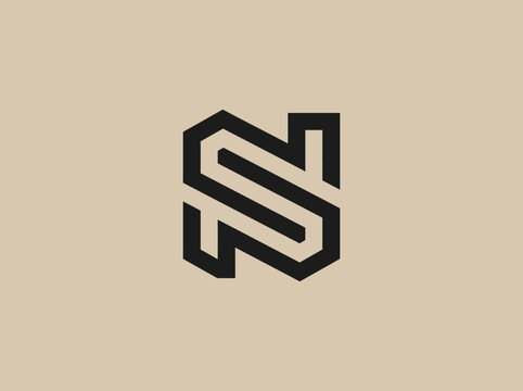 Modern Geometric Monogram ns Logo Design Minimalist Brand Identity