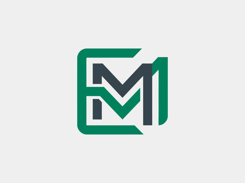 Modern And Clean Geometric Logo Design For Em Letters