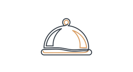 Fototapeta premium Minimalist Cloche Icon Depicting Served Dish, Perfect For Culinary Concepts.