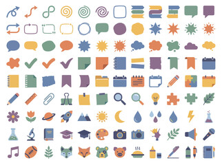 Fototapeta premium Vector Icon Set: Colorful