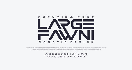 Future modern alphabet font. Typography urban style fonts for sport, technology, digital, movie logo design. vector illustration    © Moscoo
