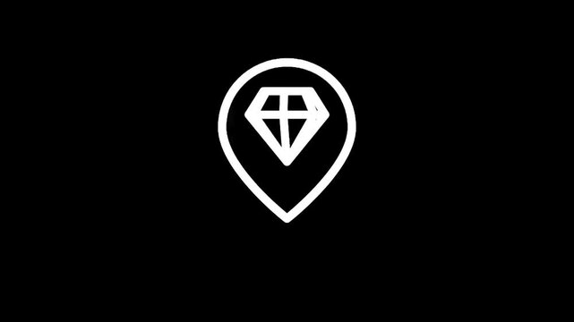 Location pin icon with a diamond inside, representing a valuable destination or discovery