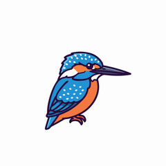 Obraz premium Common kingfisher bird illustration isolated on white background