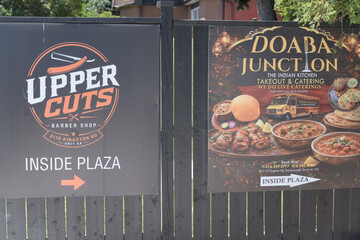 Obraz premium poster signs for Doaba Junction The Indian Kitchen and Upper Cuts Barber Shop (both at 3110 Kingston Rd), Scarborough, Toronto