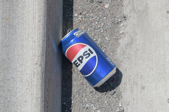 discarded beverage can 