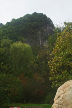 Mountain cliff at Benxi Shuidong National Park. Benxi water cave in summer, Benxi, Liaoning.