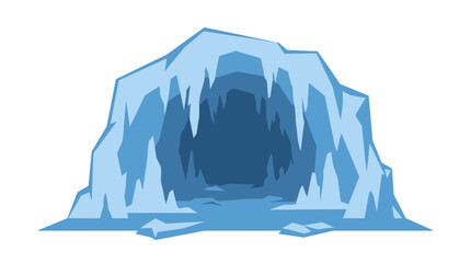 Stylized blue ice cave entrance in frozen arctic landscape. © fitriyani
