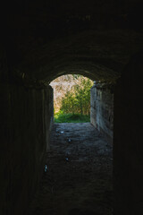 A dark tunnel inside an abandoned fortress Brest, Lublin Voivodeship © michal812