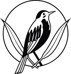 Obraz premium Stylized Bird Silhouette Vector Illustration Isolated on White