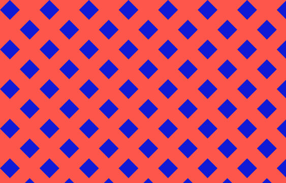 Abstract geometric pattern with blue diamond shapes on a bright red background geometric diamonds abstract