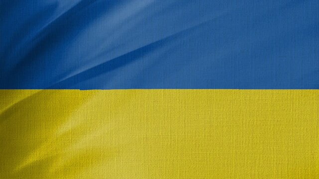 Ukraine Flag Animation With Fabric Texture
