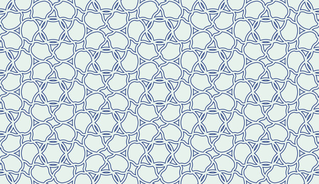 Seamless geometric islamic arabesque pattern in blue