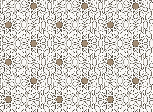 Islamic geometric pattern creating arabesque mosaic background