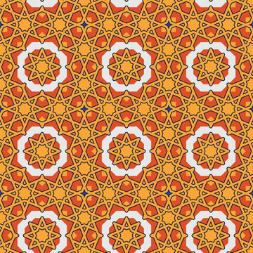 Islamic geometric pattern tiling with star shapes