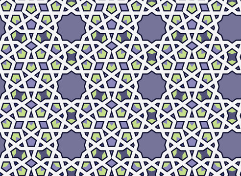 Islamic geometric pattern creating an intricate mosaic background