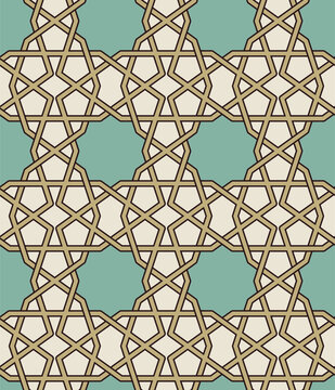 Islamic geometric girih pattern forming a seamless background