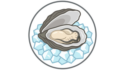Fresh raw oyster served on a bed of ice. © Abdul