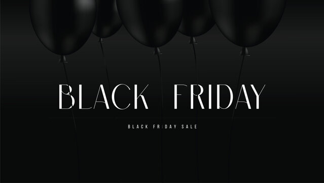 Black Friday Black Balloon Sale Background