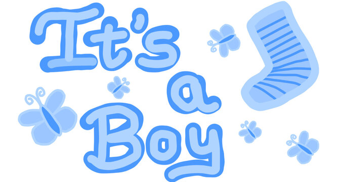 It&rsquo;s a Boy Announcement Vector Illustration
