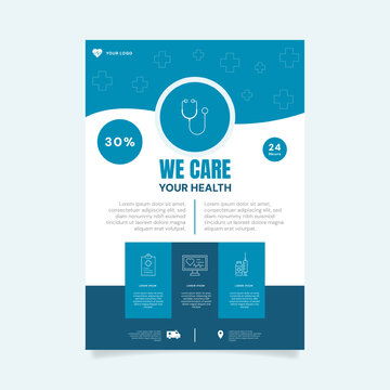Healthcare brochure design for medical clinic service promotion layout