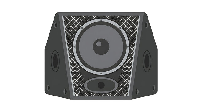 Stage Monitor Speaker System Close Up Front View Detailed Pixel Art Illustration