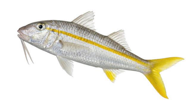 A goatfish with yellow fins and barbels detailed fish anatomy on transparent background mulletfish marine life