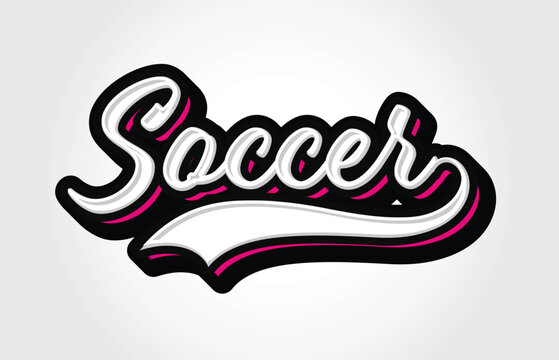 Soccer Hand Lettering Typography Vector Template