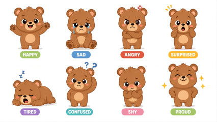 Fototapeta premium Cute Bear Emotions