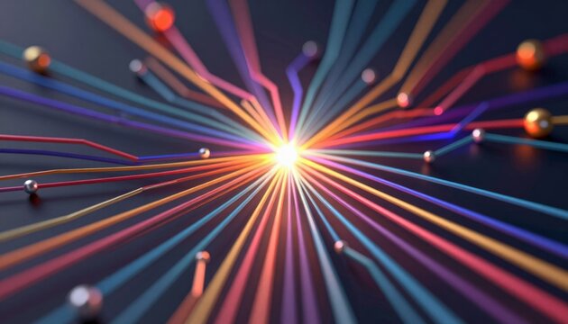 Abstract Connectivity and Neural Network Concept with Central Glow