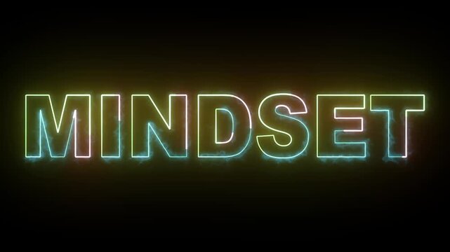 multicolor neon video animation mindset 4k loop.