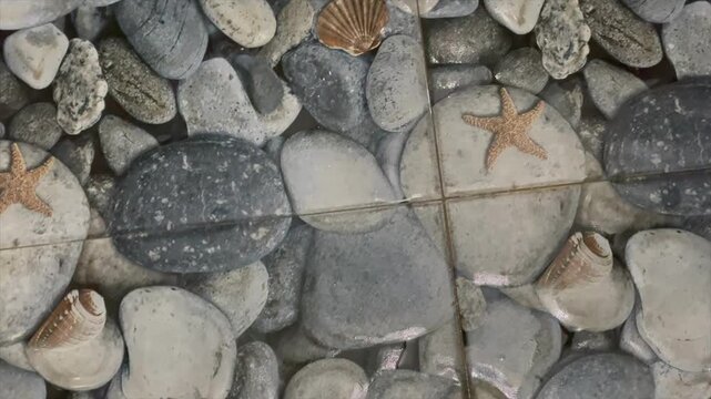 Beautiful pebble bathroom floor video